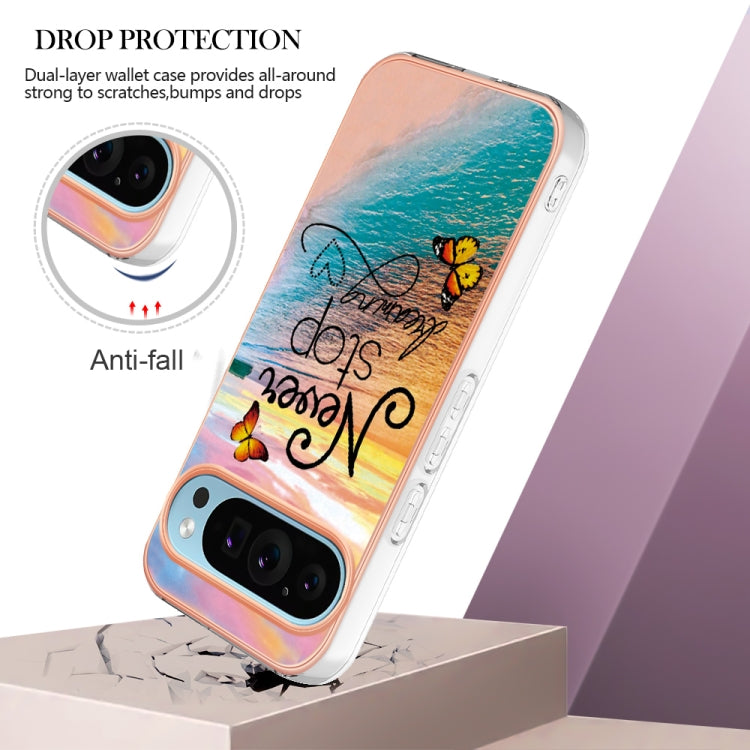 For Google Pixel 9 / 9 Pro Electroplating IMD TPU Phone Case(Dream Butterfly)