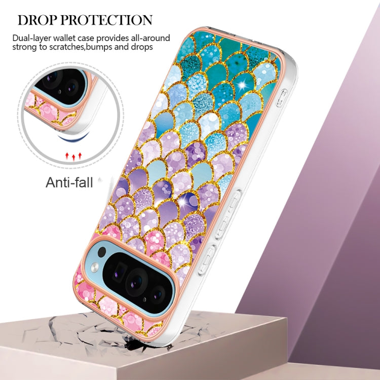 For Google Pixel 9 / 9 Pro Electroplating IMD TPU Phone Case(Colorful Scales)