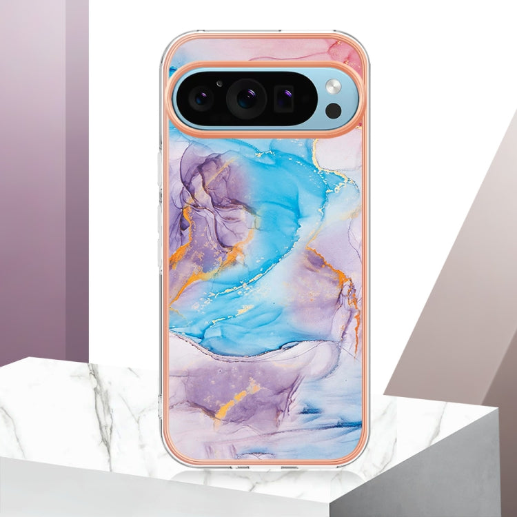 For Google Pixel 9 Pro XL Electroplating IMD TPU Phone Case(Blue Marble)