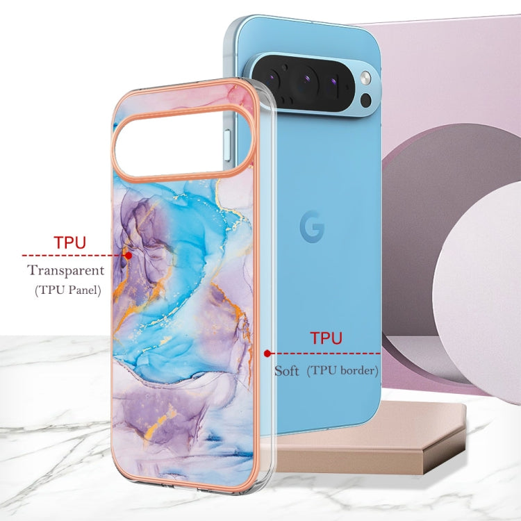 For Google Pixel 9 Pro XL Electroplating IMD TPU Phone Case(Blue Marble)