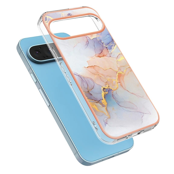 For Google Pixel 9 Pro XL Electroplating IMD TPU Phone Case(White Marble)