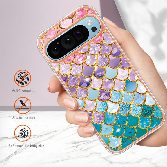For Google Pixel 9 Pro XL Electroplating IMD TPU Phone Case(Colorful Scales)