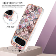 For Google Pixel 9 Pro XL Electroplating IMD TPU Phone Case(Pink Scales)