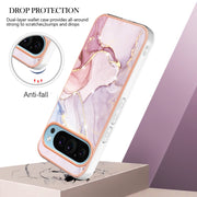 For Google Pixel 9 / 9 Pro Electroplating Marble Dual-side IMD Phone Case(Rose Gold 005)