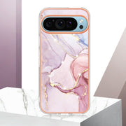 For Google Pixel 9 / 9 Pro Electroplating Marble Dual-side IMD Phone Case(Rose Gold 005)