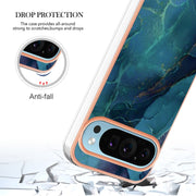 For Google Pixel 9 / 9 Pro Electroplating Marble Dual-side IMD Phone Case(Green 017)