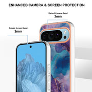 For Google Pixel 9 / 9 Pro Electroplating Marble Dual-side IMD Phone Case(Purple 016)