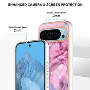 For Google Pixel 9 / 9 Pro Electroplating Marble Dual-side IMD Phone Case(Pink 013)
