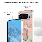 For Google Pixel 9 / 9 Pro Electroplating Marble Dual-side IMD Phone Case(Rose Gold 015)
