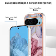 For Google Pixel 9 / 9 Pro Electroplating Marble Dual-side IMD Phone Case(Rose Red 014)