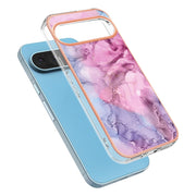 For Google Pixel 9 Pro XL Electroplating Marble Dual-side IMD Phone Case(Pink 013)