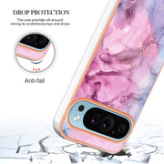 For Google Pixel 9 Pro XL Electroplating Marble Dual-side IMD Phone Case(Pink 013)