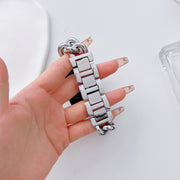 Big Denim Chain Metal Watch Band For Apple Watch Series 10 46mm(Silver)