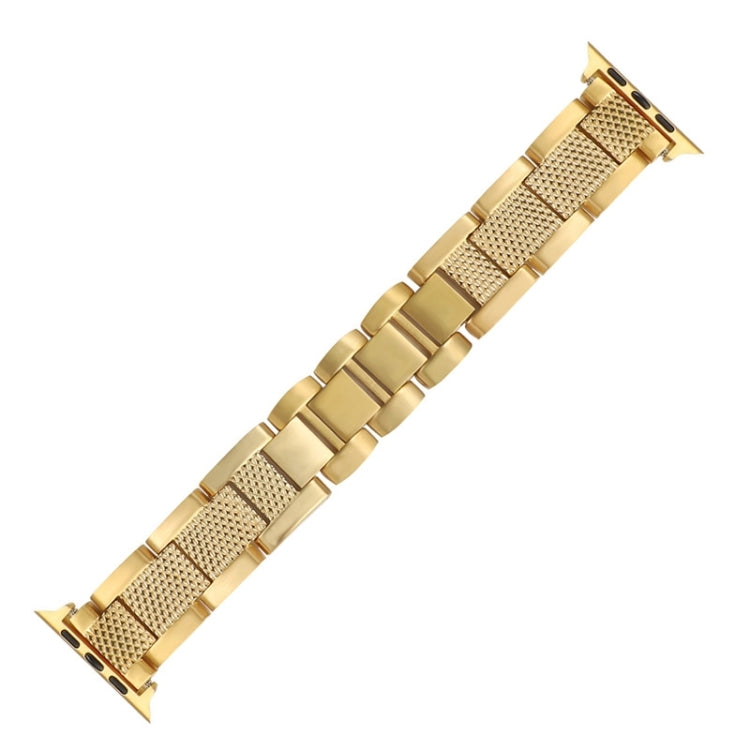 Plaid Metal Watch Band For Apple Watch Series 10 46mm(Gold)