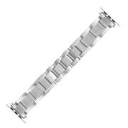 Plaid Metal Watch Band For Apple Watch Series 10 46mm(Silver)