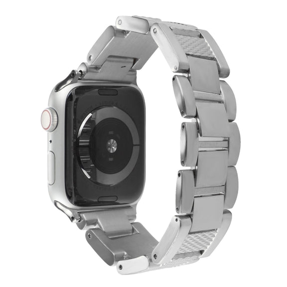 Plaid Metal Watch Band For Apple Watch Series 10 46mm(Silver)