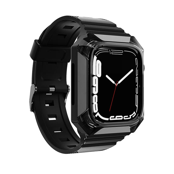 Armor Case Integrated TPU Watch Band For Apple Watch Ultra 2 49mm(Black)