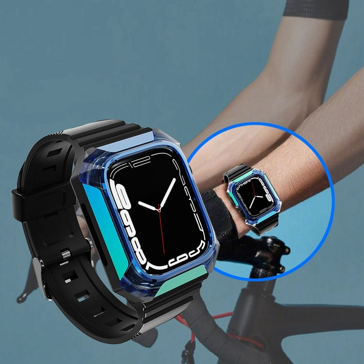 Armor Case Integrated TPU Watch Band For Apple Watch 9 45mm(Black)