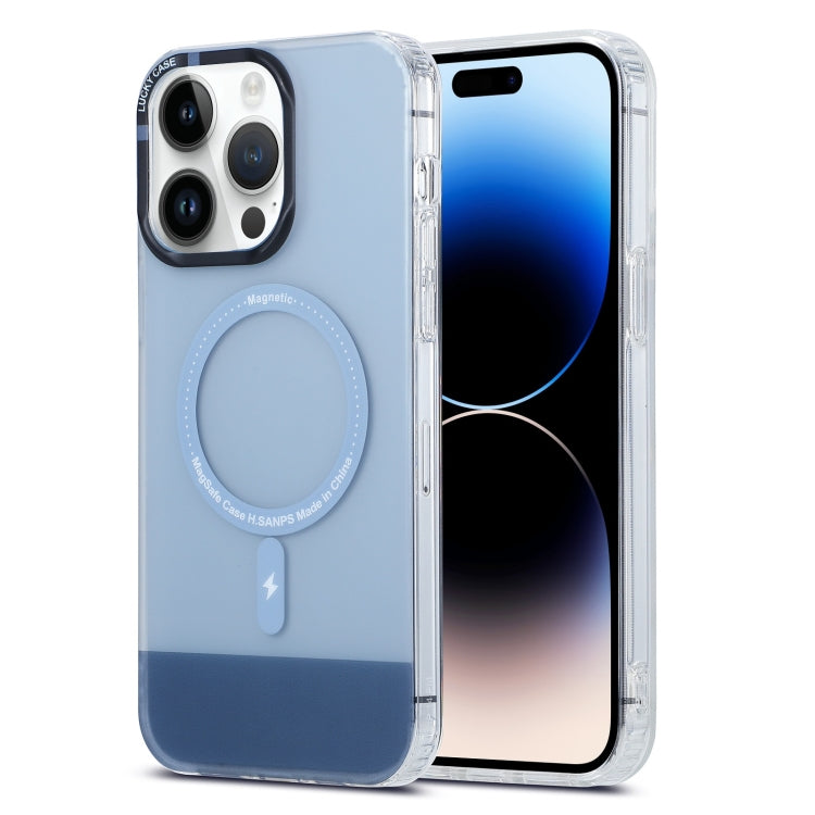 For iPhone 14 Pro PC + TPU IMD MagSafe Magnetic Phone Case(Grey)