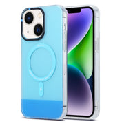 For iPhone 15 Plus PC + TPU IMD MagSafe Magnetic Phone Case(Blue)