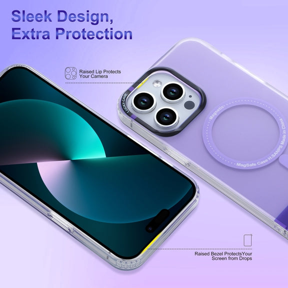 For iPhone 15 Plus PC + TPU IMD MagSafe Magnetic Phone Case(Blue)