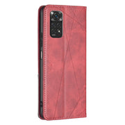 For Xiaomi Redmi Note 12S 4G / Note 11  Rhombus Texture Magnetic Leather Phone Case(Red)