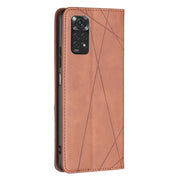 For Xiaomi Redmi Note 12S 4G / Note 11  Rhombus Texture Magnetic Leather Phone Case(Brown)