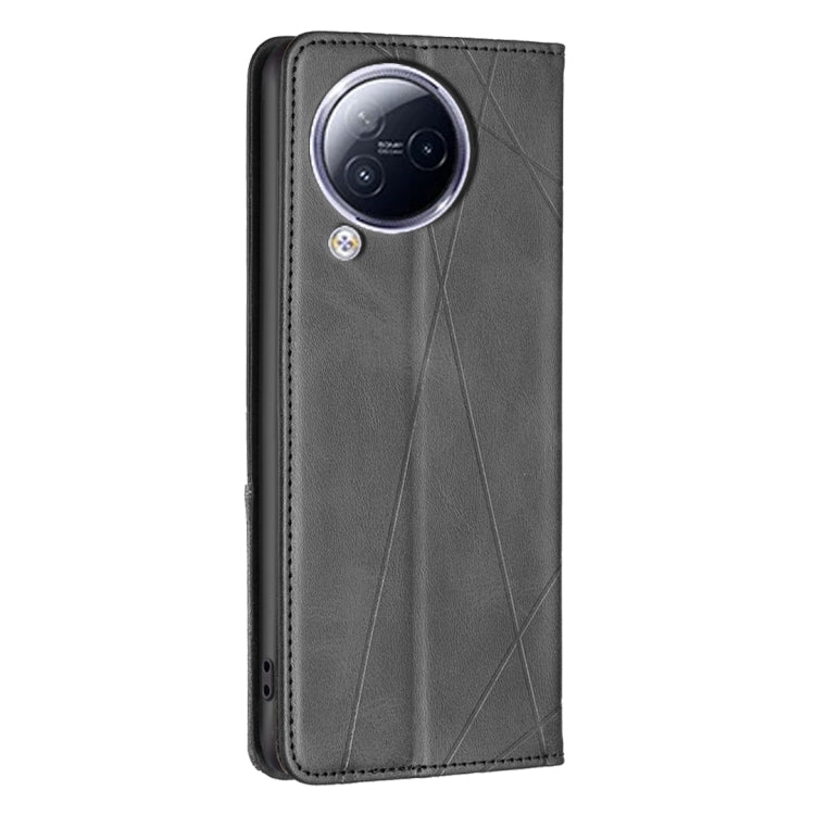 For Xiaomi Civi 3 5G Rhombus Texture Magnetic Leather Phone Case(Black)