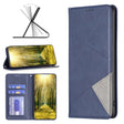 For Xiaomi Redmi 12 4G Rhombus Texture Magnetic Leather Phone Case(Blue) - Xiaomi Cases by PMC TechLife | Online Shopping South Africa | PMC TechLife | Buy Now Pay Later Mobicred