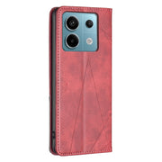 For Xiaomi Redmi Note 13 Pro 5G Rhombus Texture Magnetic Leather Phone Case(Red)
