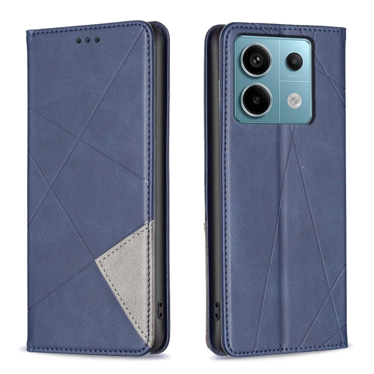For Xiaomi Redmi Note 13 Pro 5G Rhombus Texture Magnetic Leather Phone Case(Blue)