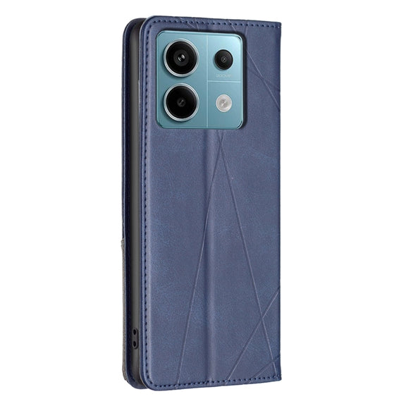For Xiaomi Redmi Note 13 Pro 5G Rhombus Texture Magnetic Leather Phone Case(Blue)