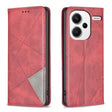 For Xiaomi Redmi Note 13 Pro+ 5G Rhombus Texture Magnetic Leather Phone Case(Red) - Xiaomi Cases by PMC TechLife | Online Shopping South Africa | PMC TechLife | Buy Now Pay Later Mobicred