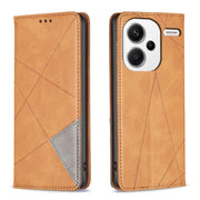 For Xiaomi Redmi Note 13 Pro+ 5G Rhombus Texture Magnetic Leather Phone Case(Yellow)