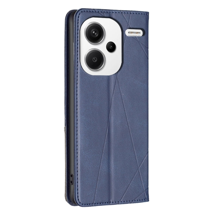 For Xiaomi Redmi Note 13 Pro+ 5G Rhombus Texture Magnetic Leather Phone Case(Blue)