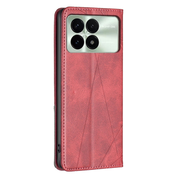 For Xiaomi Redmi K70 / K70 Pro Rhombus Texture Magnetic Leather Phone Case(Red)