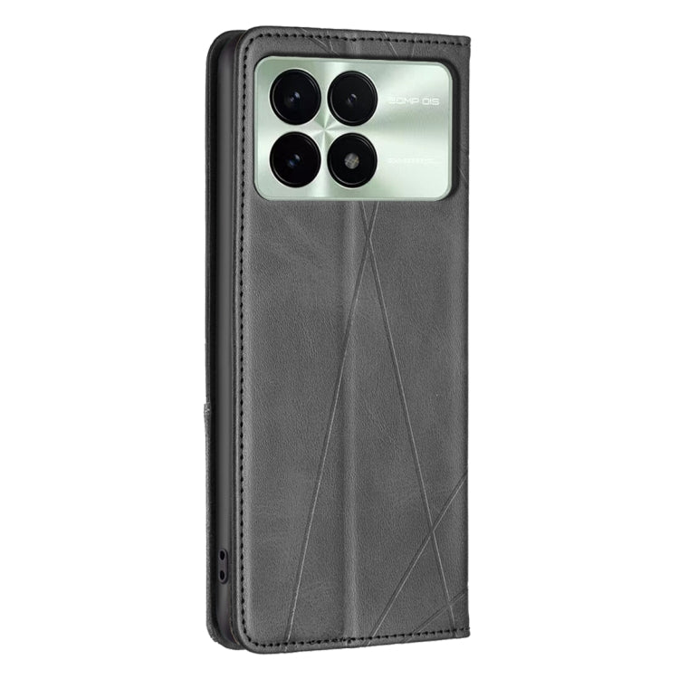 For Xiaomi Redmi K70 / K70 Pro Rhombus Texture Magnetic Leather Phone Case(Black)