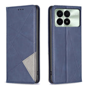 For Xiaomi Redmi K70E Rhombus Texture Magnetic Leather Phone Case(Blue)
