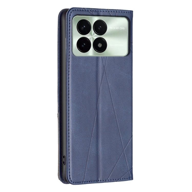 For Xiaomi Redmi K70E Rhombus Texture Magnetic Leather Phone Case(Blue)