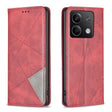 For Xiaomi Redmi Note 13 4G Global Rhombus Texture Magnetic Leather Phone Case(Red) - Xiaomi Cases by PMC TechLife | Online Shopping South Africa | PMC TechLife | Buy Now Pay Later Mobicred