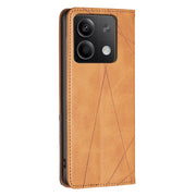 For Xiaomi Redmi Note 13 4G Global Rhombus Texture Magnetic Leather Phone Case(Yellow)