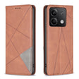 For Xiaomi Redmi Note 13 4G Global Rhombus Texture Magnetic Leather Phone Case(Brown) - Note 13 Cases by PMC TechLife | Online Shopping South Africa | PMC TechLife | Buy Now Pay Later Mobicred
