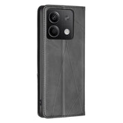 For Xiaomi Redmi Note 13 4G Global Rhombus Texture Magnetic Leather Phone Case(Black)
