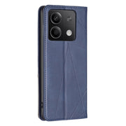 For Xiaomi Redmi Note 13 4G Global Rhombus Texture Magnetic Leather Phone Case(Blue)