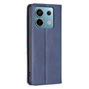 For Xiaomi Redmi Note 13 Pro 4G Global Rhombus Texture Magnetic Leather Phone Case(Blue)