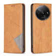 For Xiaomi Redmi A3 Rhombus Texture Magnetic Leather Phone Case(Yellow) - Xiaomi Cases by PMC TechLife | Online Shopping South Africa | PMC TechLife | Buy Now Pay Later Mobicred