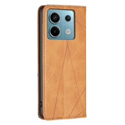 For Xiaomi Poco M6 Pro 4G Rhombus Texture Magnetic Leather Phone Case(Yellow)