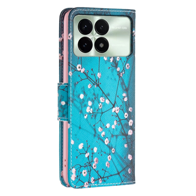 For Xiaomi Redmi K70 / K70 Pro Colored Drawing Pattern Leather Phone Case(Plum Blossom)
