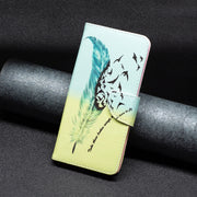 For Xiaomi Redmi K70 / K70 Pro Colored Drawing Pattern Leather Phone Case(Feather)