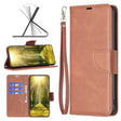 For Google Pixel 8 Lambskin Texture Pure Color Flip Leather Phone Case(Brown) - Google Cases by PMC TechLife | Online Shopping South Africa | PMC TechLife | Buy Now Pay Later Mobicred